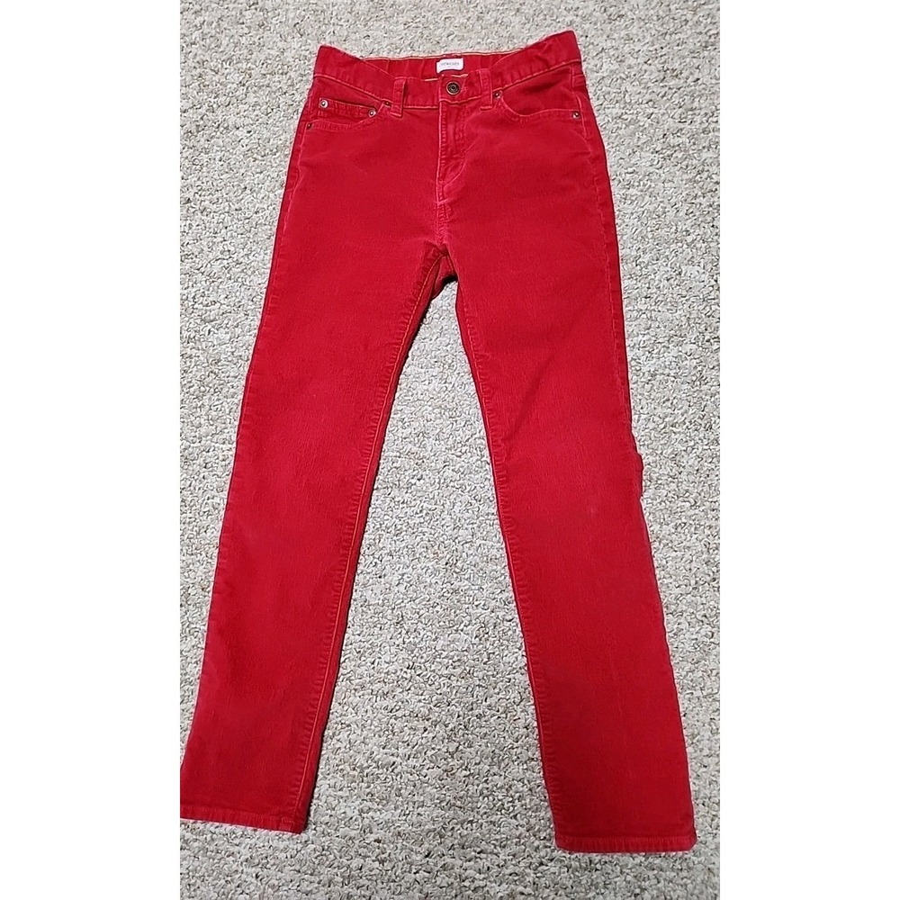 J.Crew Crewcuts Stretch Corduroy Pants Cords Size 12 Red Zip‎ Fly Adjustable